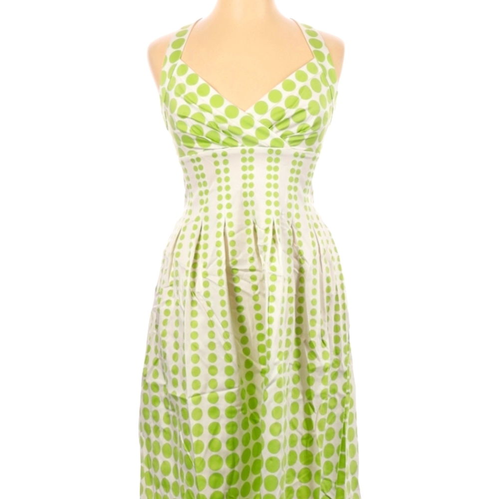 Green polka dot dress